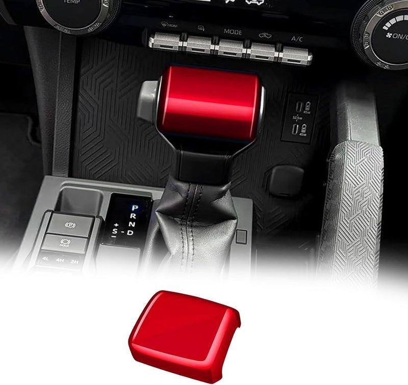 BORUIEN for Toyota Tacoma 2024 2025 and 4Runner 2025 Interior Accessories Center Console ABS Gear Shift Decor Cover Dashboard Trim (Dark Red, Gear Shift Decor) - Image 1